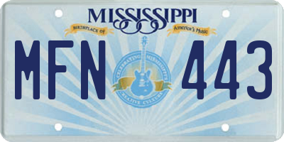 MS license plate MFN443
