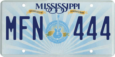 MS license plate MFN444