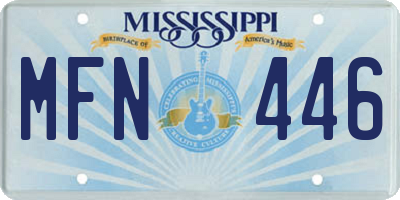 MS license plate MFN446