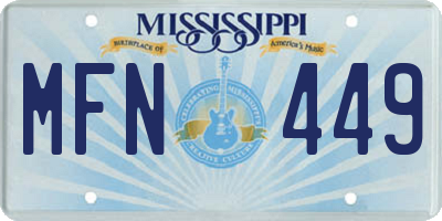 MS license plate MFN449