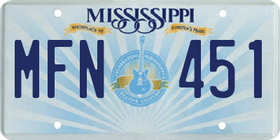 MS license plate MFN451