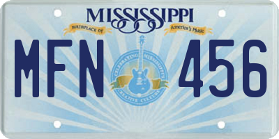 MS license plate MFN456