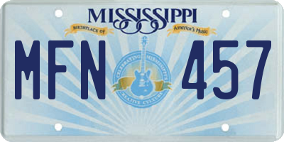 MS license plate MFN457