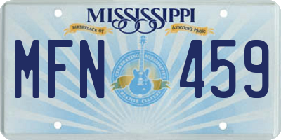 MS license plate MFN459