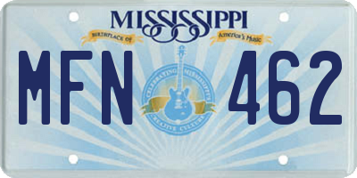 MS license plate MFN462