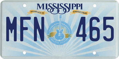 MS license plate MFN465