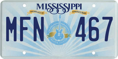 MS license plate MFN467