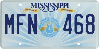 MS license plate MFN468
