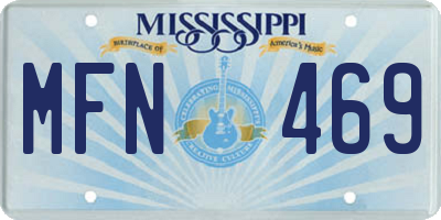 MS license plate MFN469