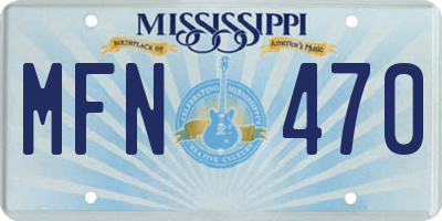 MS license plate MFN470