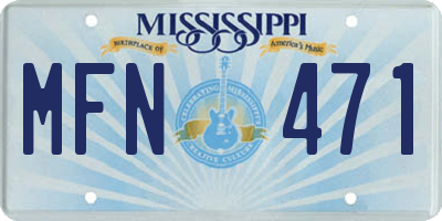 MS license plate MFN471