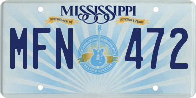 MS license plate MFN472