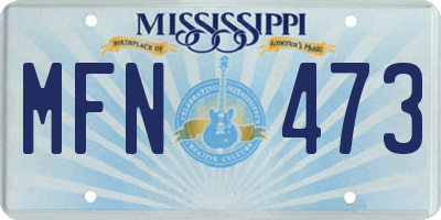 MS license plate MFN473