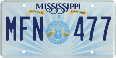 MS license plate MFN477