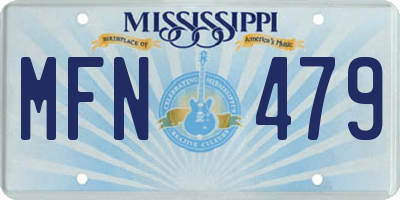 MS license plate MFN479