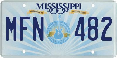 MS license plate MFN482
