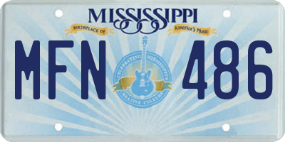 MS license plate MFN486