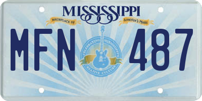 MS license plate MFN487