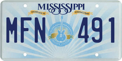 MS license plate MFN491