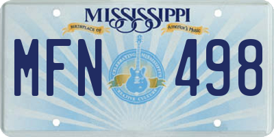 MS license plate MFN498