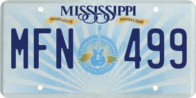 MS license plate MFN499