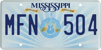 MS license plate MFN504