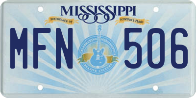MS license plate MFN506