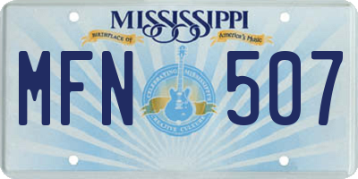 MS license plate MFN507