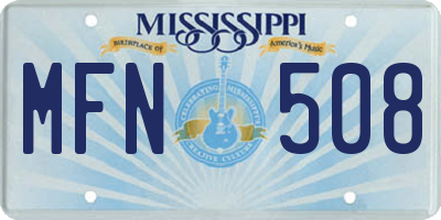 MS license plate MFN508