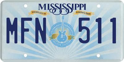 MS license plate MFN511