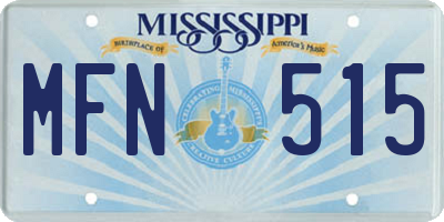 MS license plate MFN515