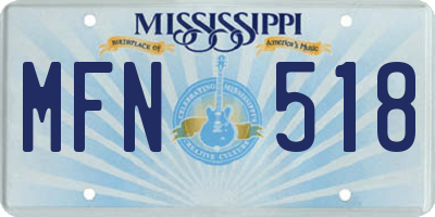 MS license plate MFN518