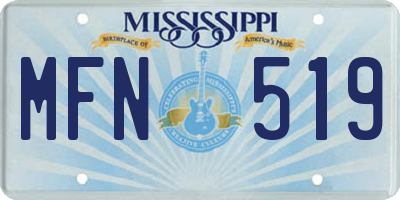 MS license plate MFN519