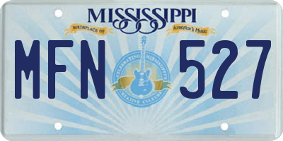 MS license plate MFN527