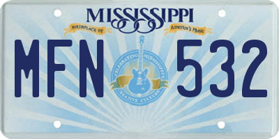 MS license plate MFN532
