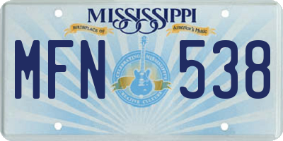 MS license plate MFN538