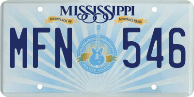 MS license plate MFN546