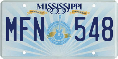 MS license plate MFN548