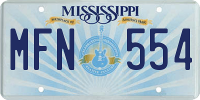 MS license plate MFN554