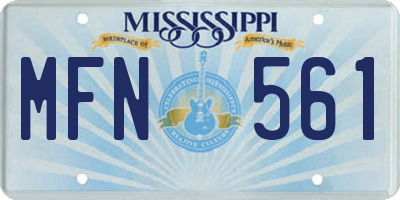 MS license plate MFN561