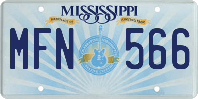 MS license plate MFN566
