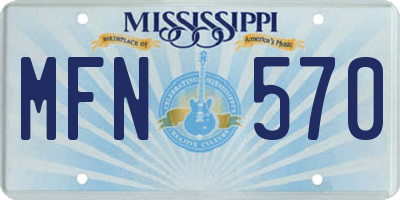 MS license plate MFN570