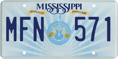 MS license plate MFN571