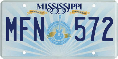 MS license plate MFN572