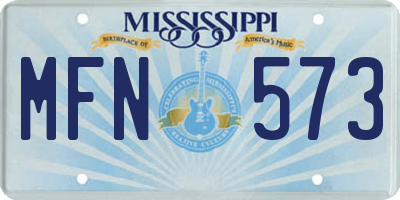 MS license plate MFN573
