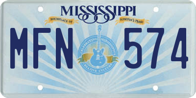 MS license plate MFN574