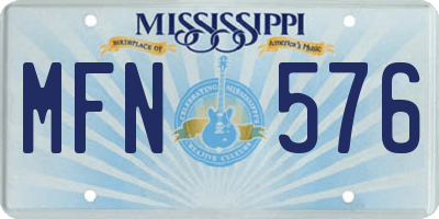 MS license plate MFN576
