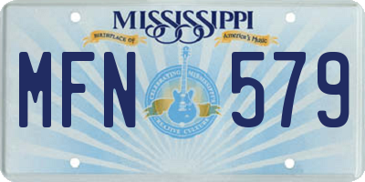 MS license plate MFN579