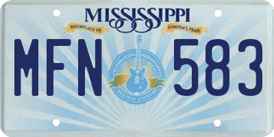 MS license plate MFN583