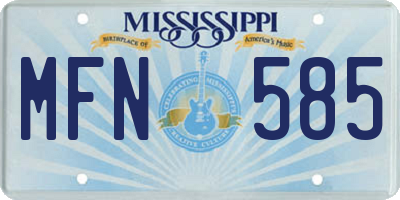 MS license plate MFN585